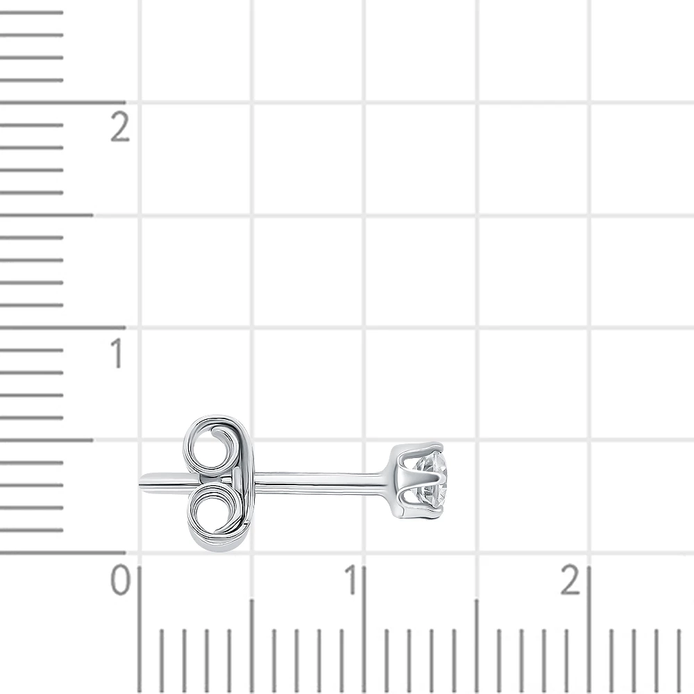 Серьга с фианитом из серебра 925 пробы 4