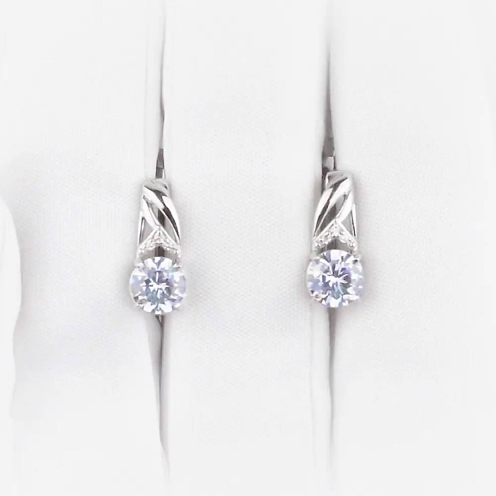 Серьги с фианитами из серебра 925 пробы 1