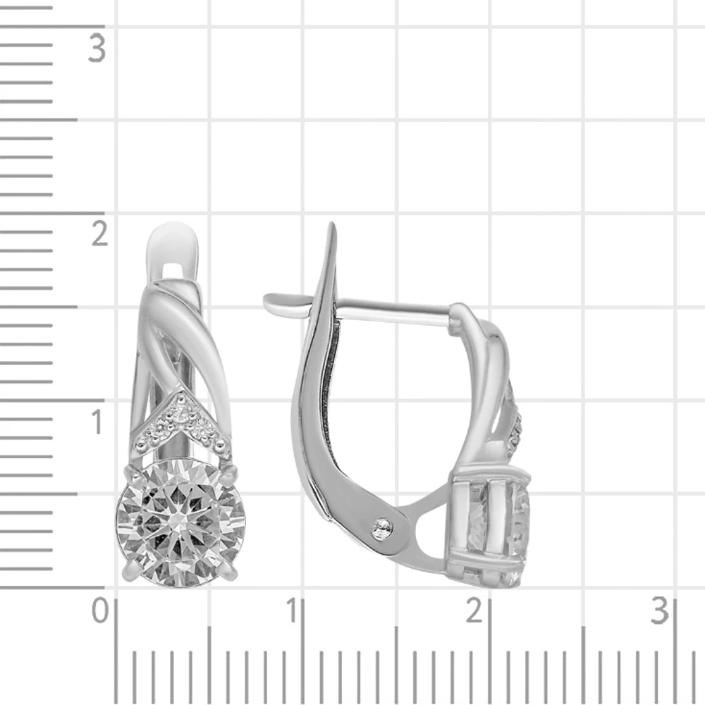 Серьги с фианитами из серебра 925 пробы 3