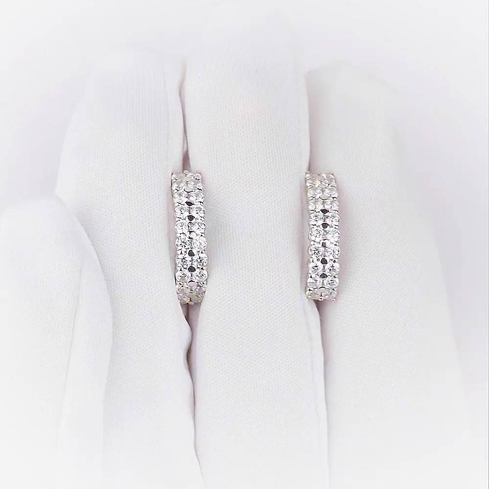 Серьги с фианитами из серебра 925 пробы 1