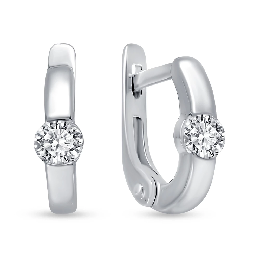 Серьги с фианитами из серебра 925 пробы 2