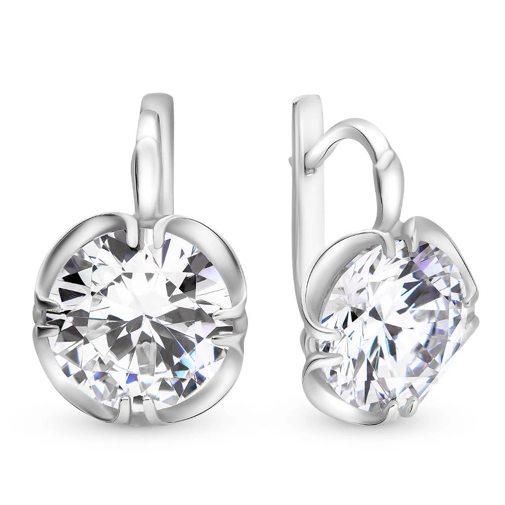 Серьги с фианитами из серебра 925 пробы 1