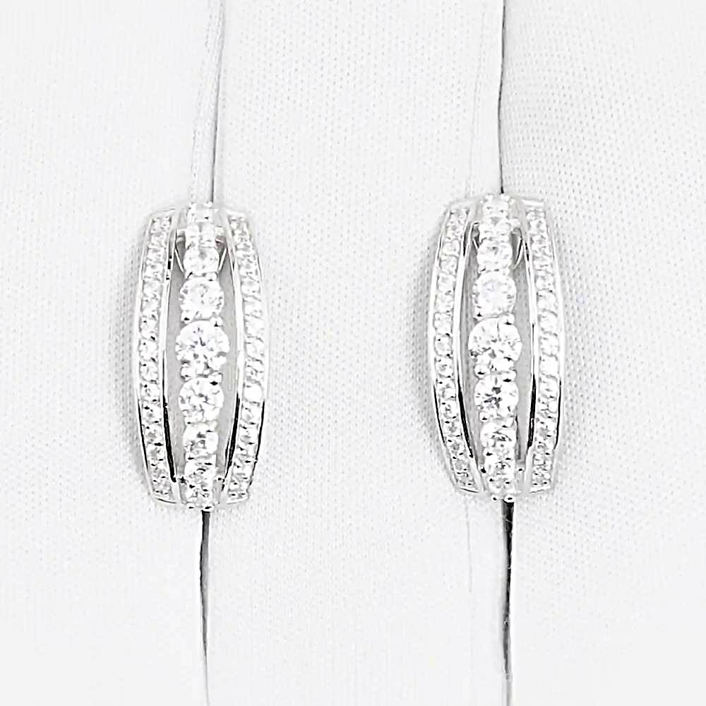 Серьги с фианитами из серебра 925 пробы 1