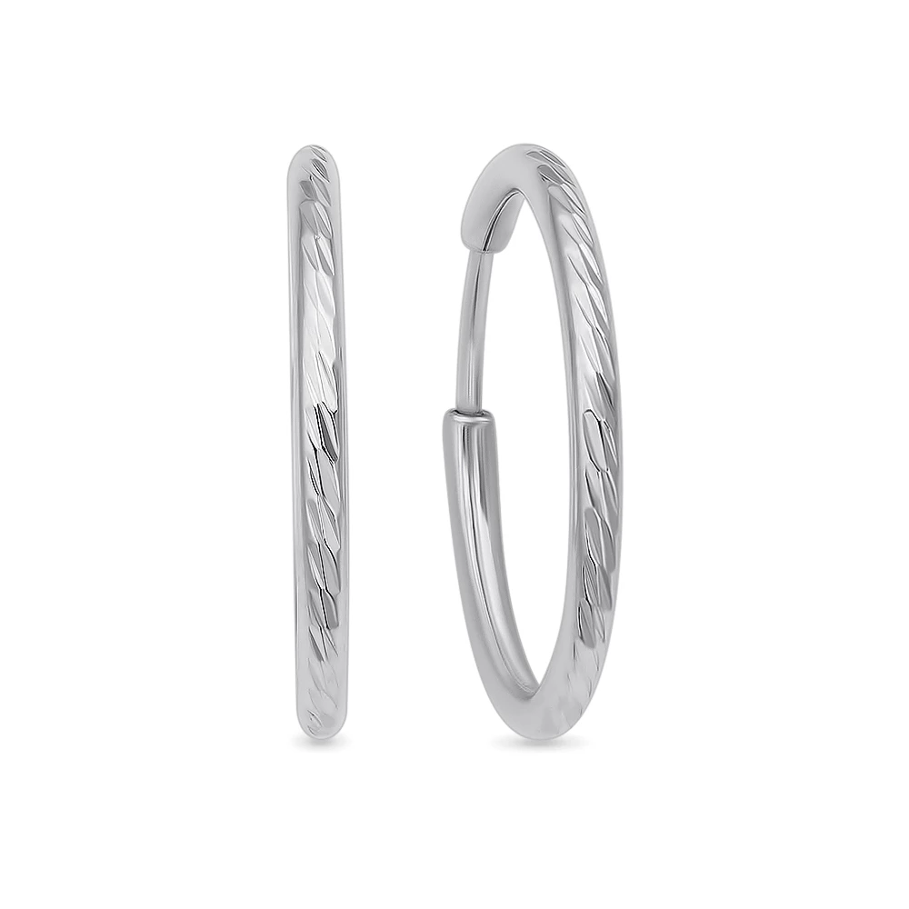 Серьги конго из серебра 925 пробы