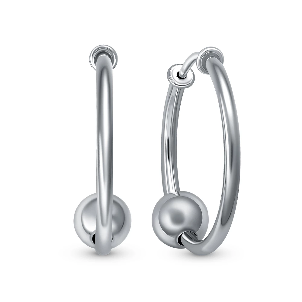 Серьги конго из серебра 925 пробы