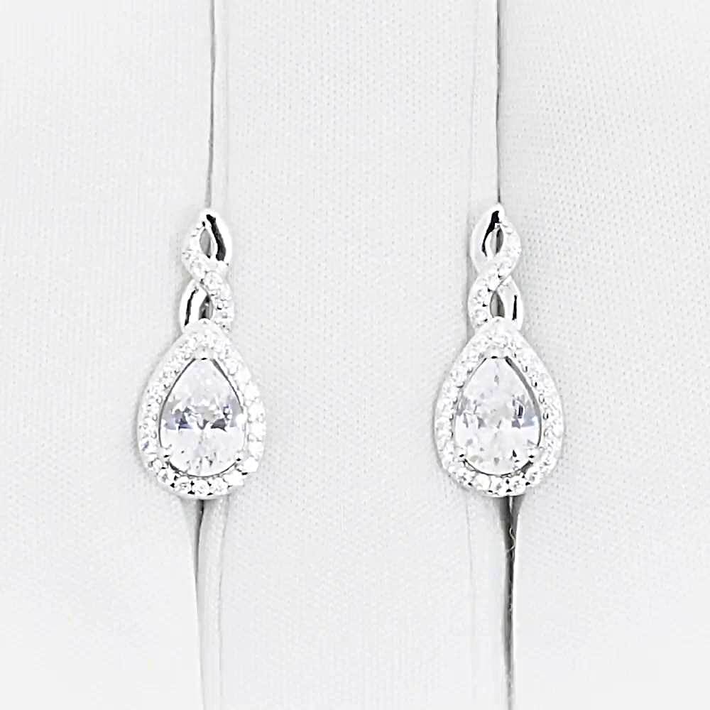 Серьги с фианитами из серебра 925 пробы 1