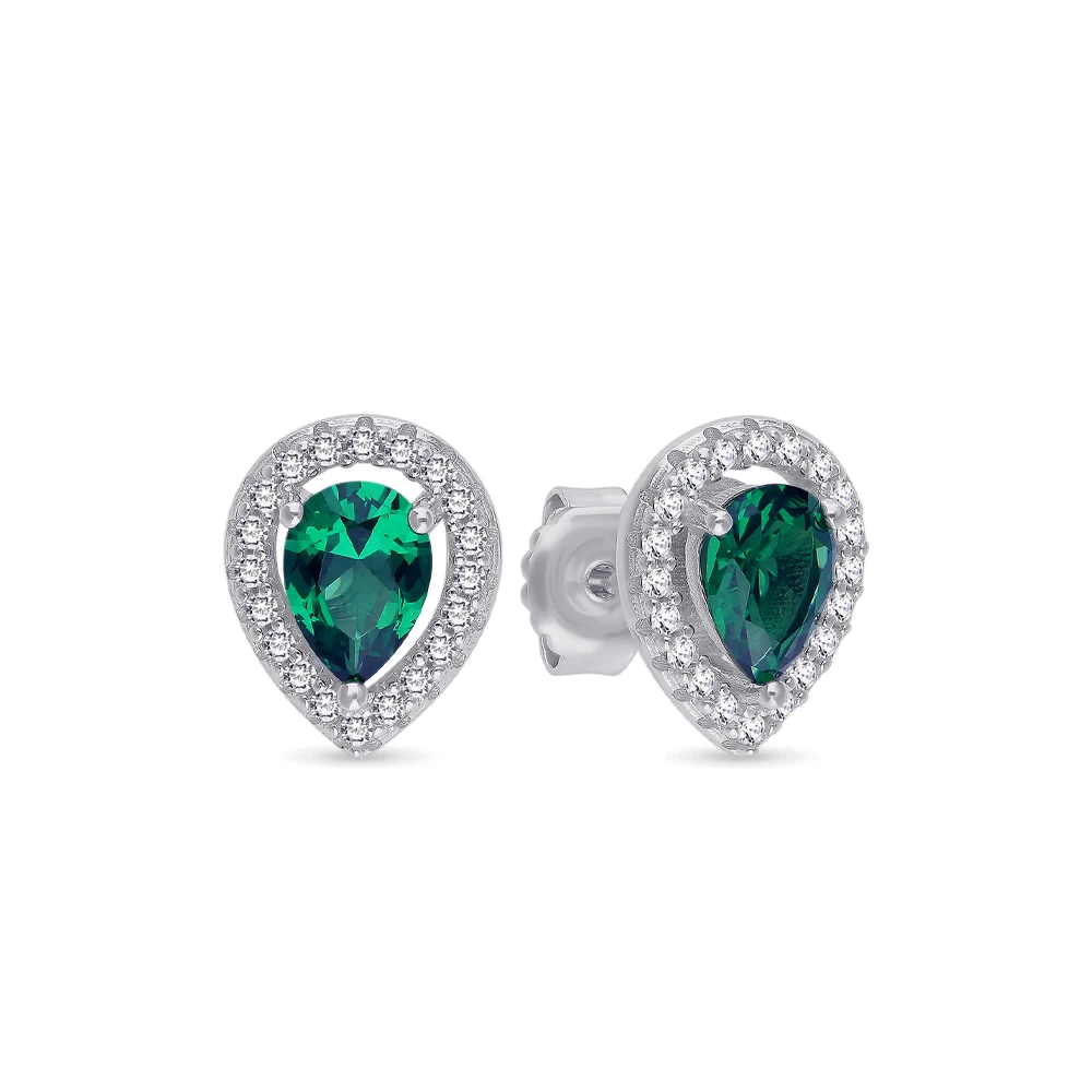 Серьги с фианитами из серебра 925 пробы 2
