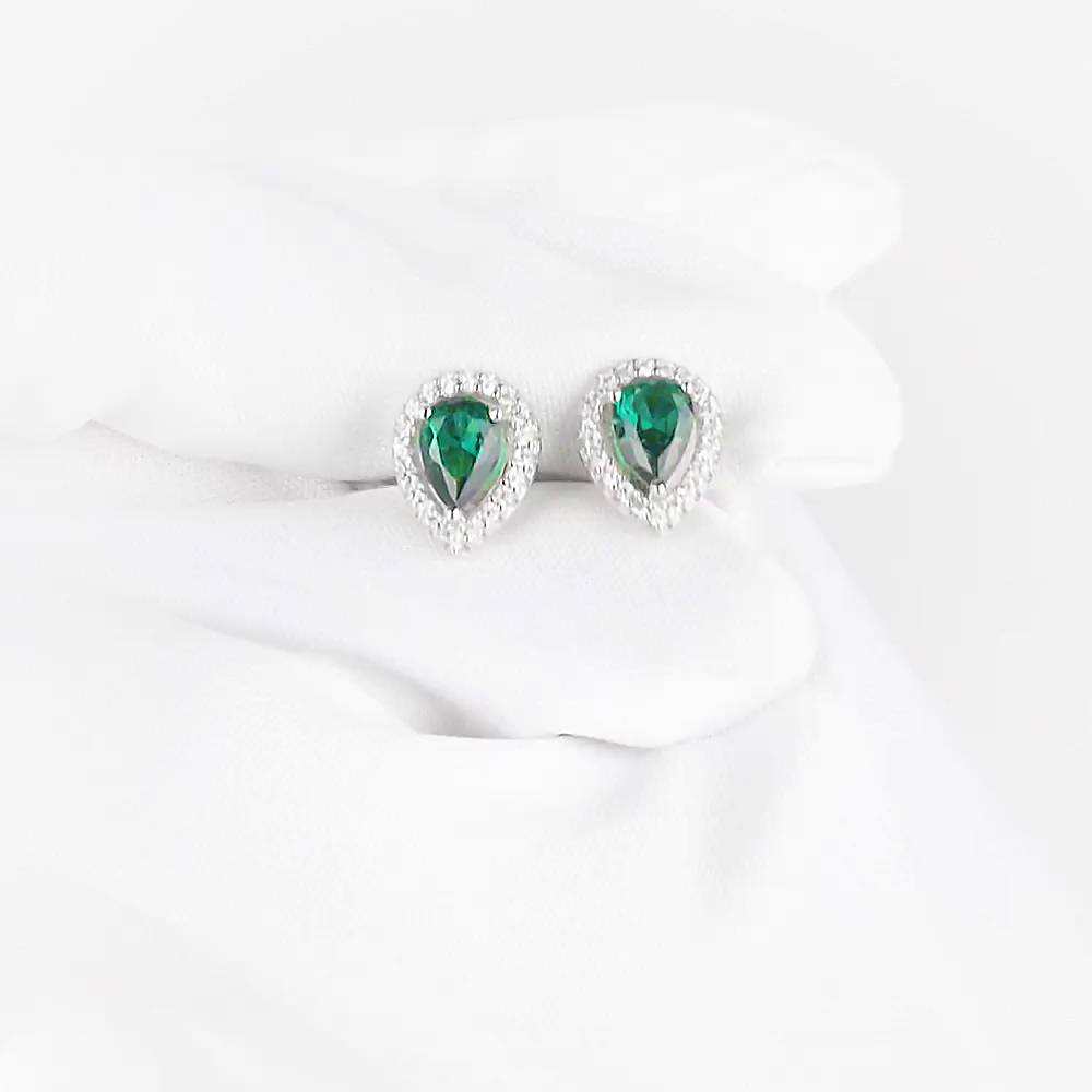 Серьги с фианитами из серебра 925 пробы 1