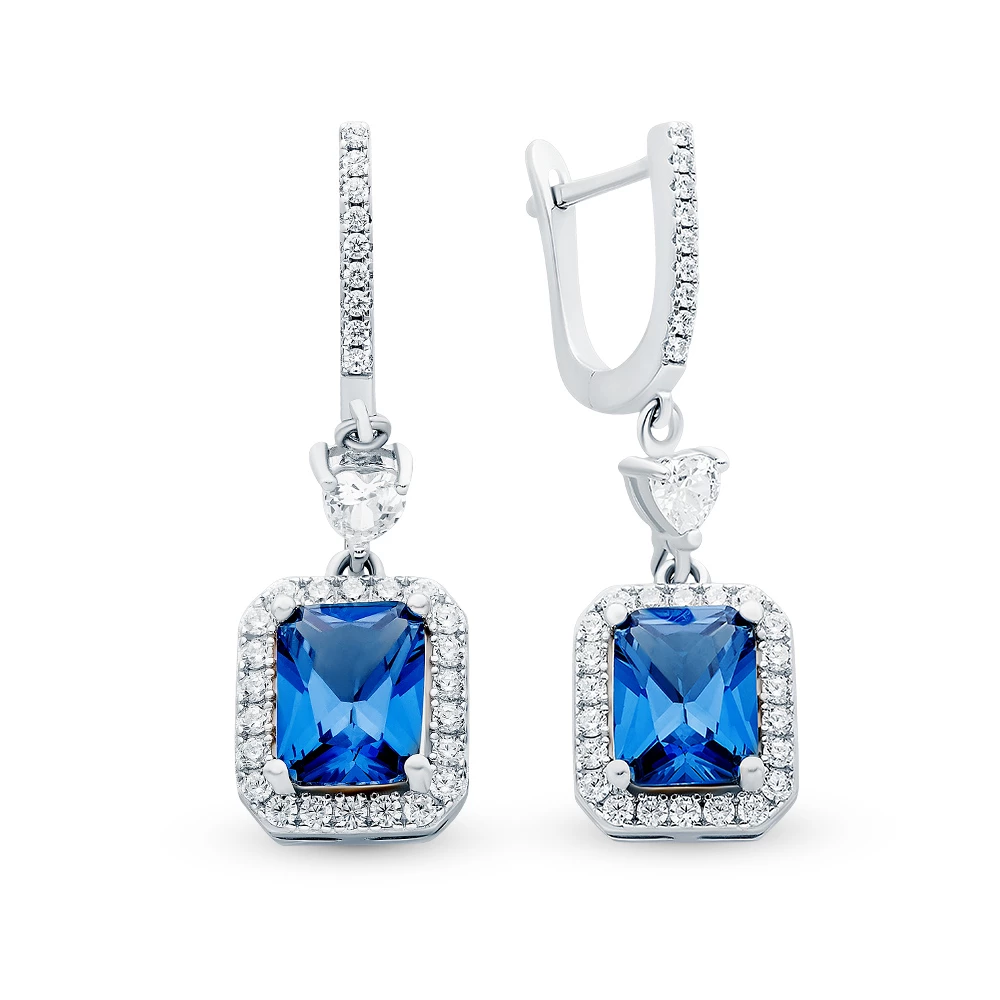 Серьги с фианитами из серебра 925 пробы 2
