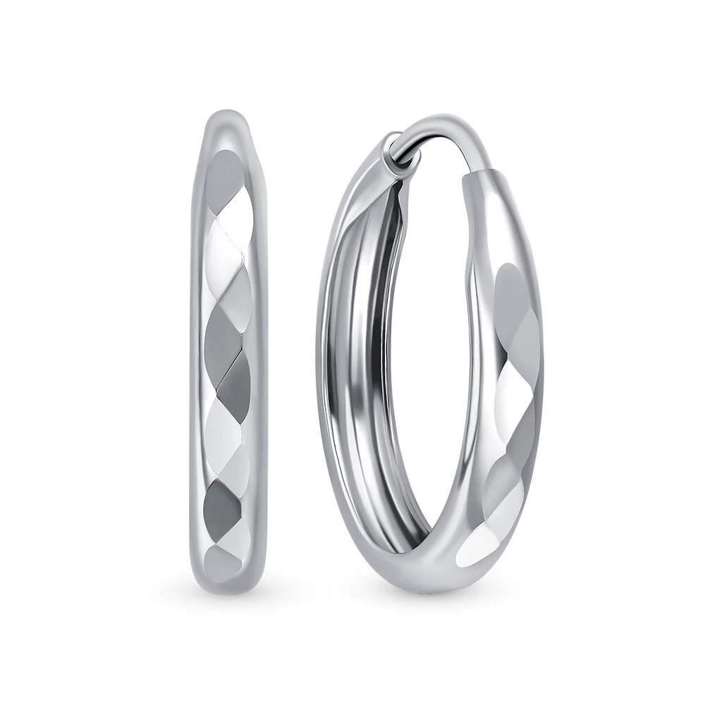 Серьги конго из серебра 925 пробы