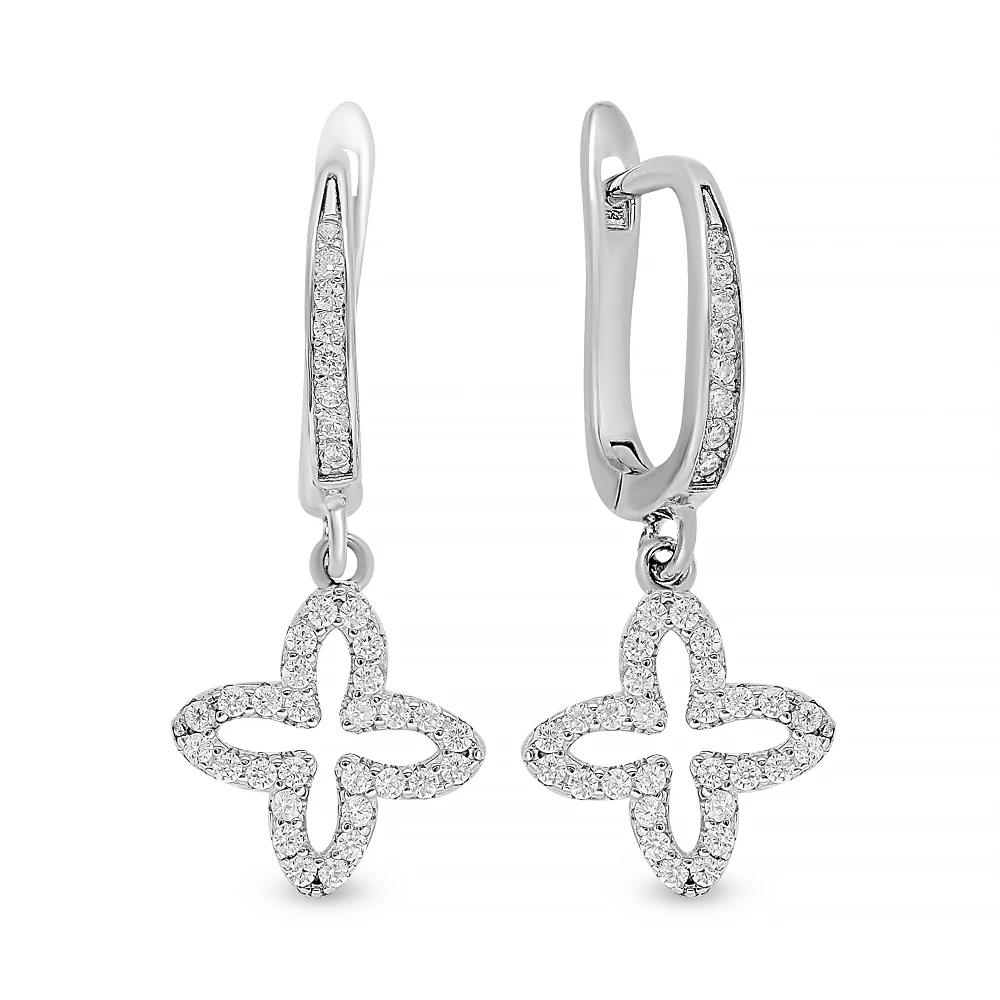 Серьги с фианитами из серебра 925 пробы 1