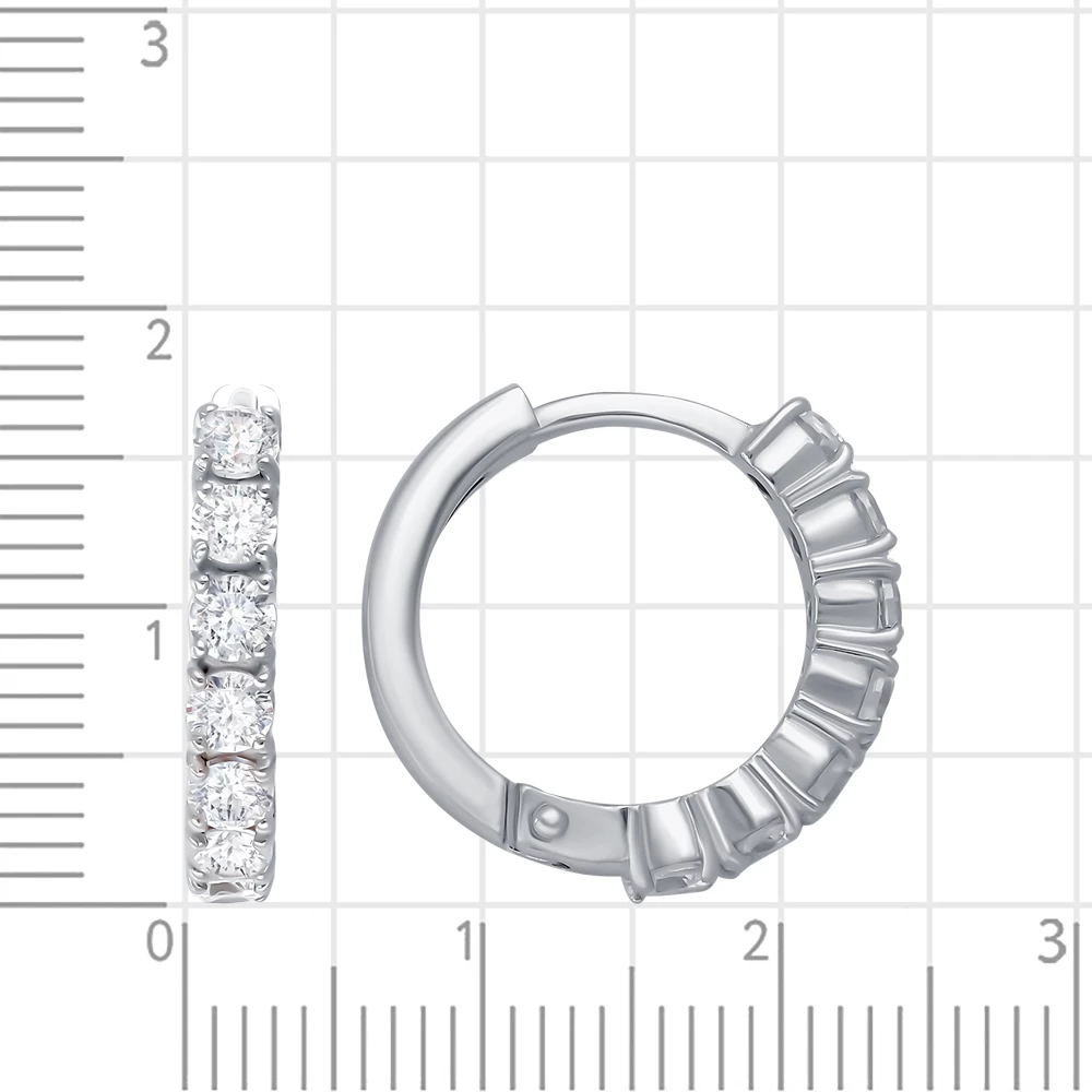 Серьги с фианитами из серебра 925 пробы