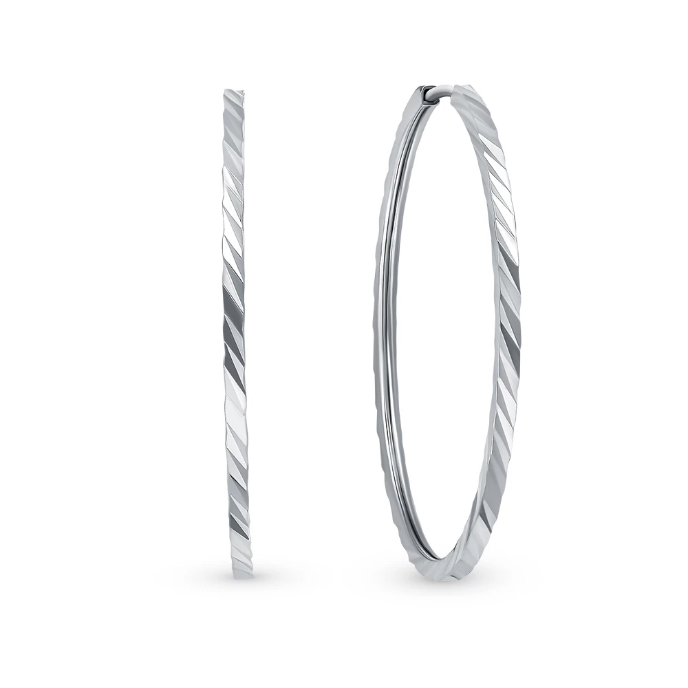 Серьги конго из серебра 925 пробы