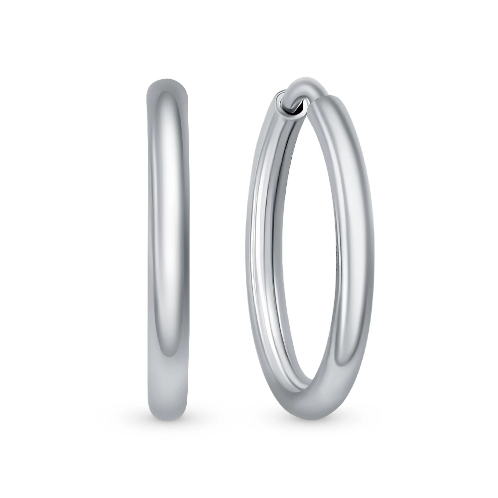 Серьги конго из серебра 925 пробы
