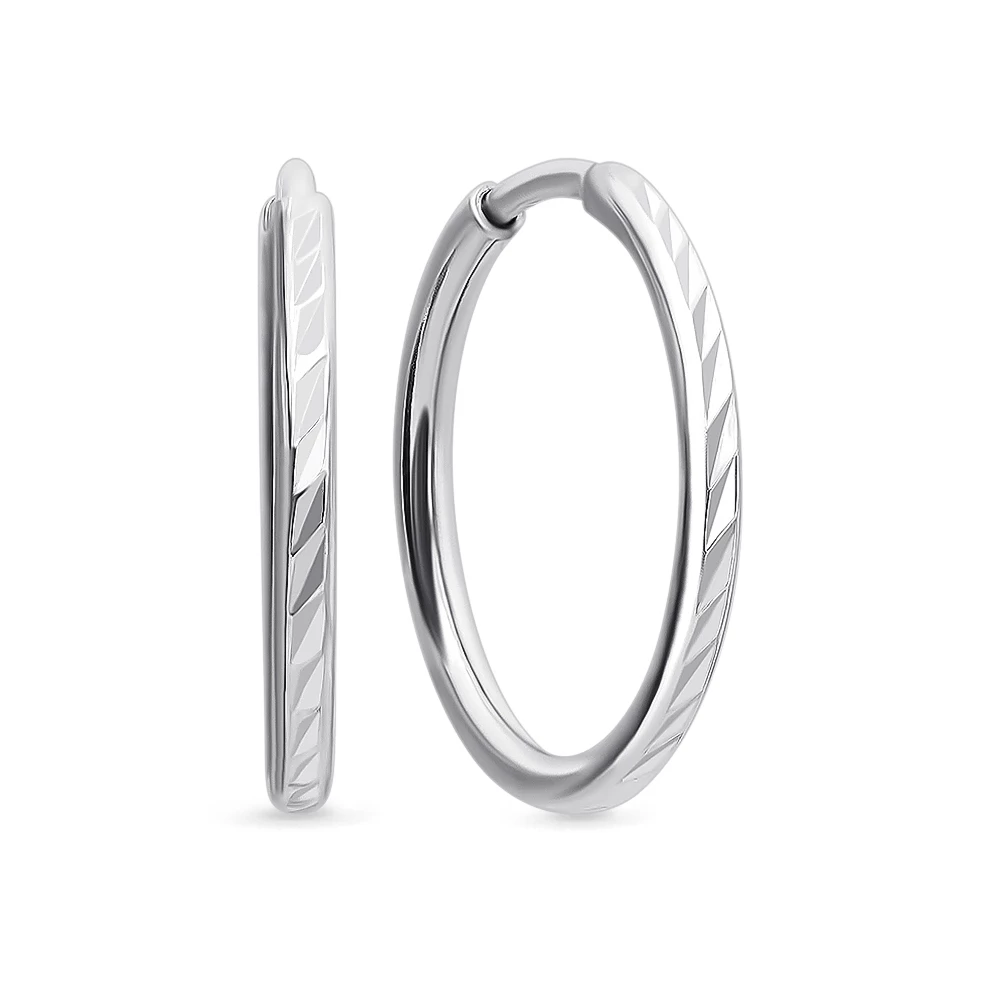 Серьги конго из серебра 925 пробы