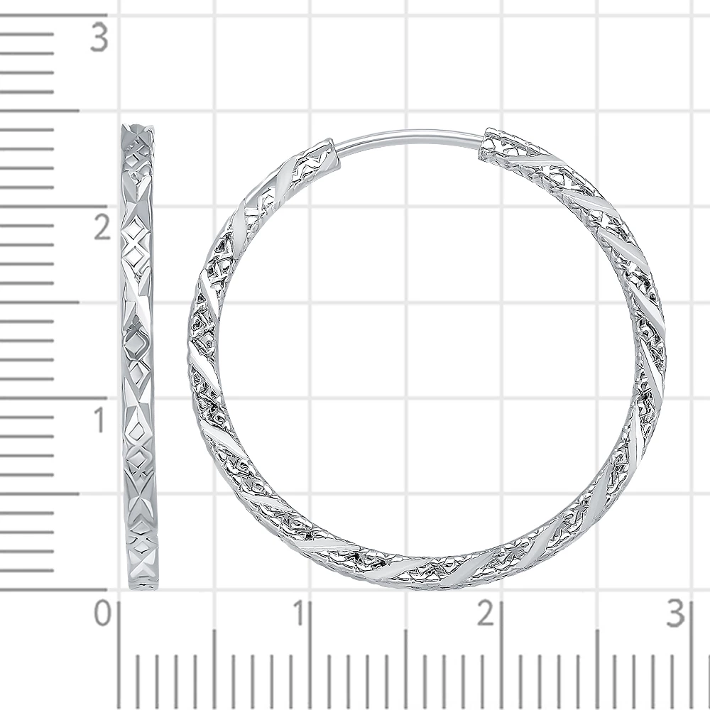 Серьги конго из серебра 925 пробы
