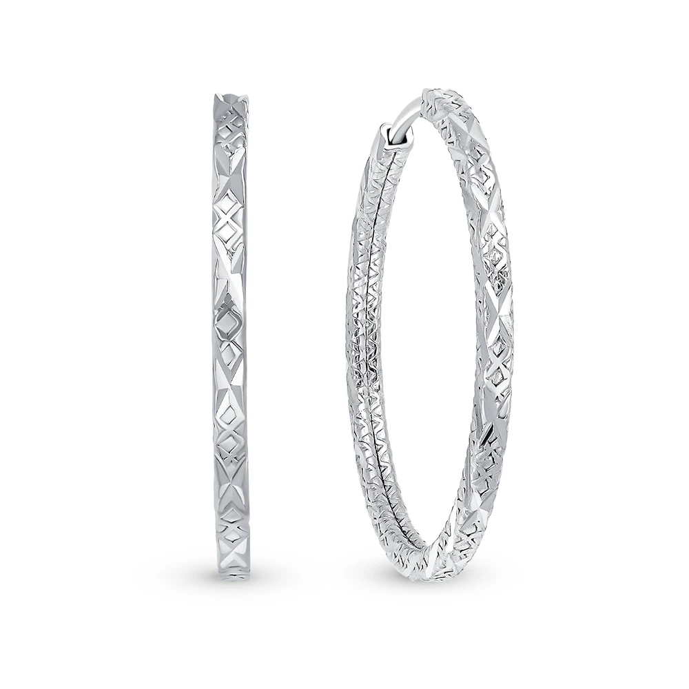 Серьги конго из серебра 925 пробы