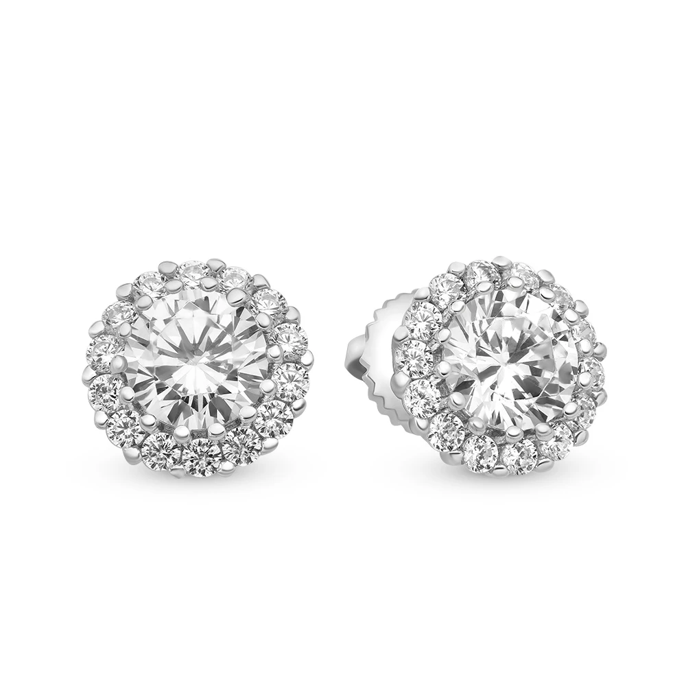 Серьги с фианитами из серебра 925 пробы
