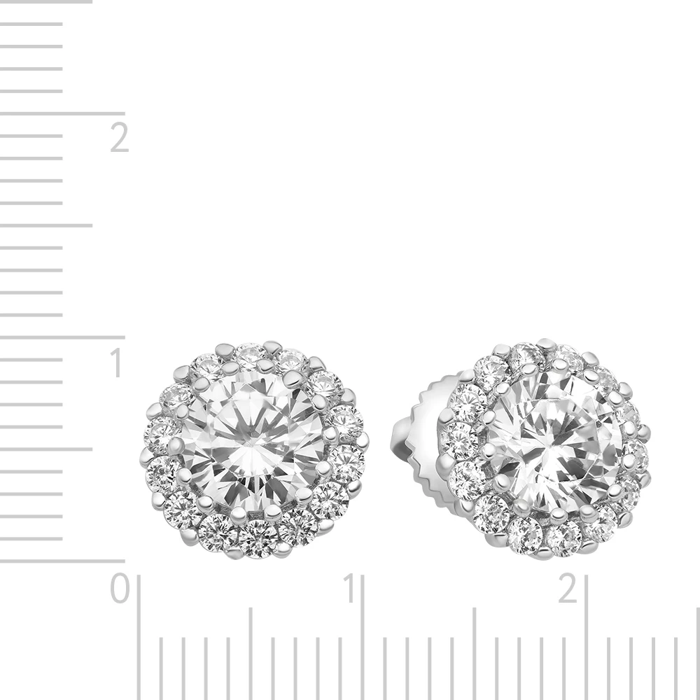 Серьги с фианитами из серебра 925 пробы