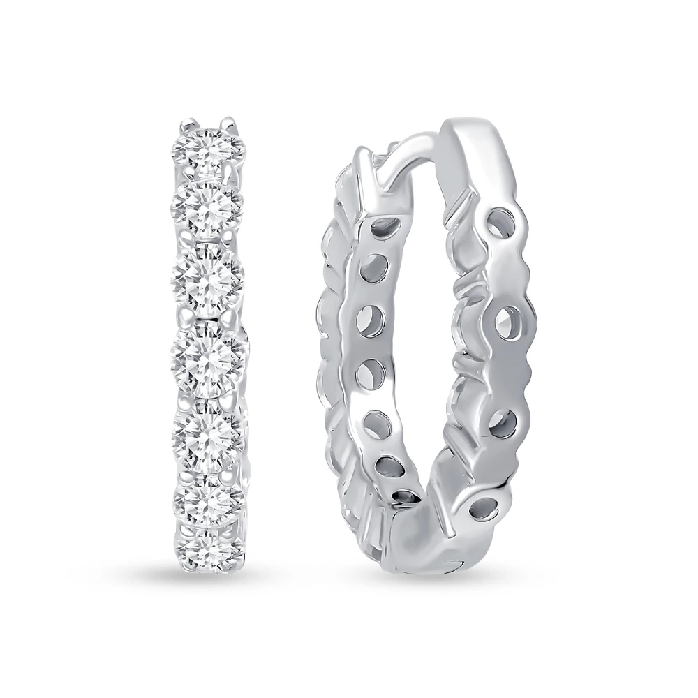 Серьги с фианитами из серебра 925 пробы 1
