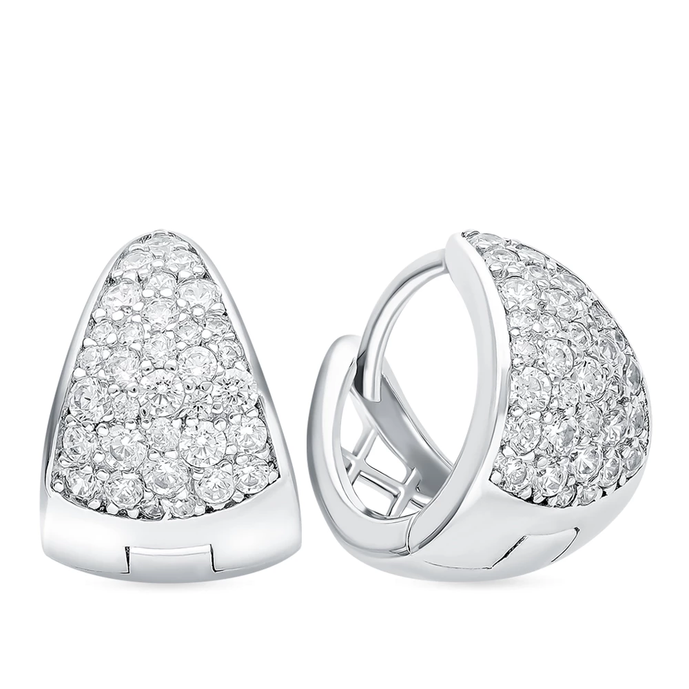 Серьги с фианитами из серебра 925 пробы 2