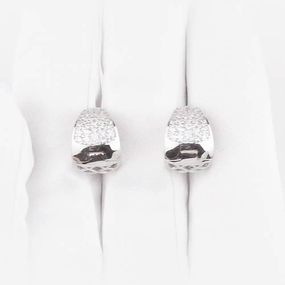 Серьги с фианитами из серебра 925 пробы 1