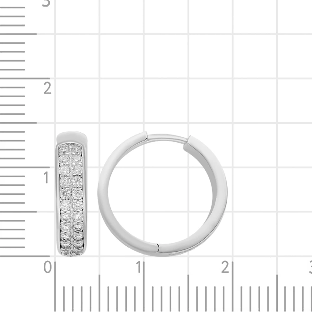 Серьги с фианитами из серебра 925 пробы