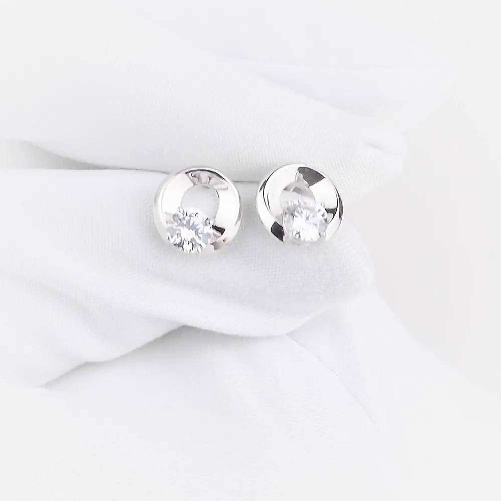 Серьги с фианитами из серебра 925 пробы 1