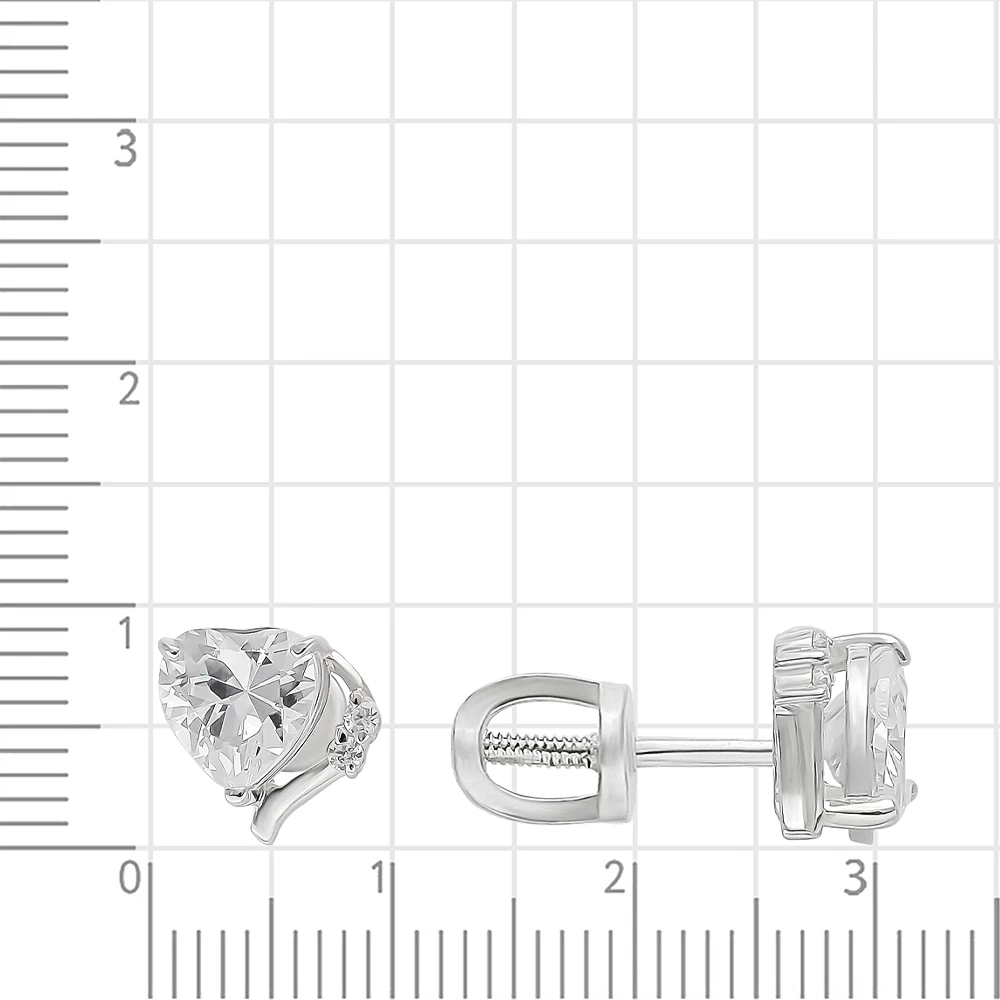 Серьги с фианитами из серебра 925 пробы