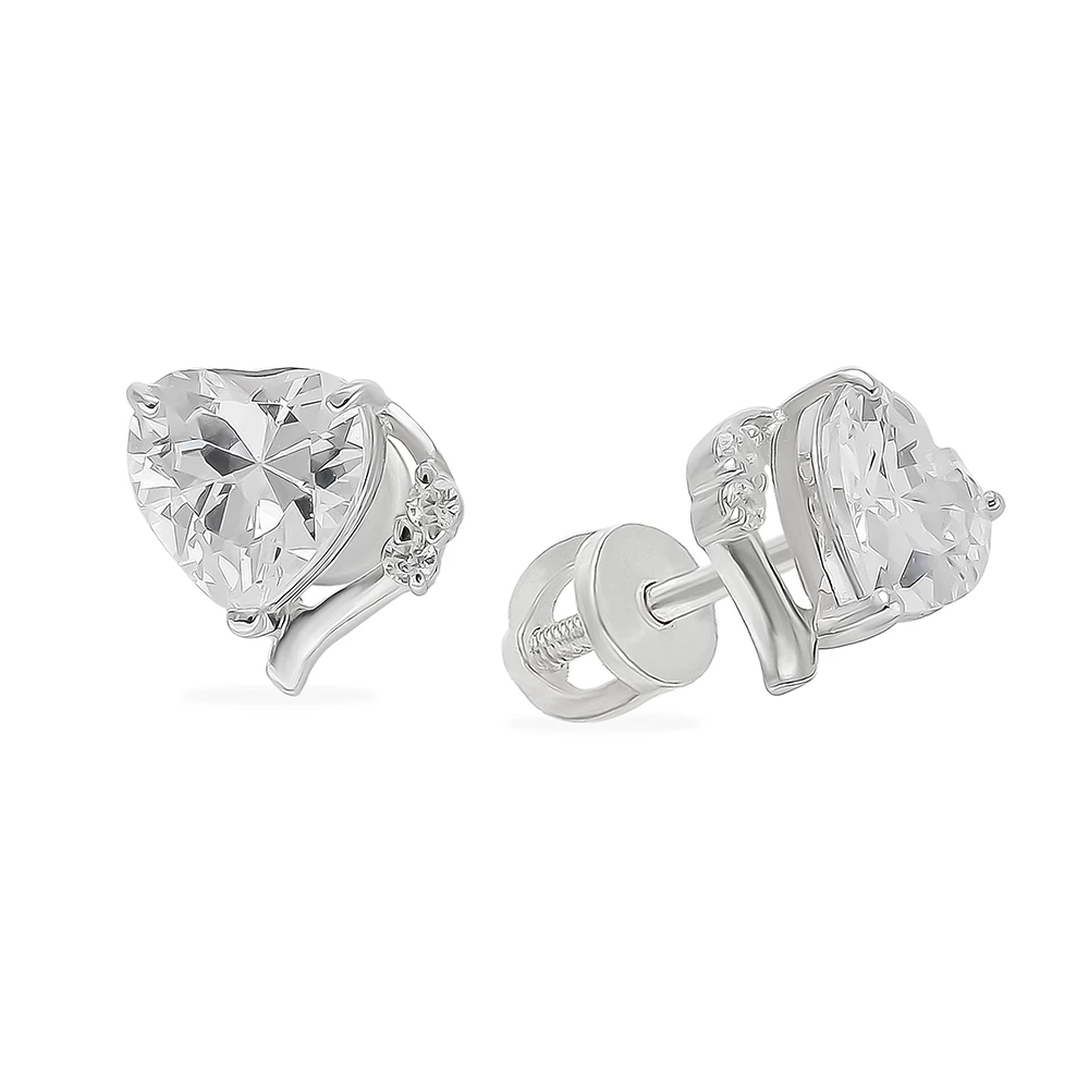 Серьги с фианитами из серебра 925 пробы