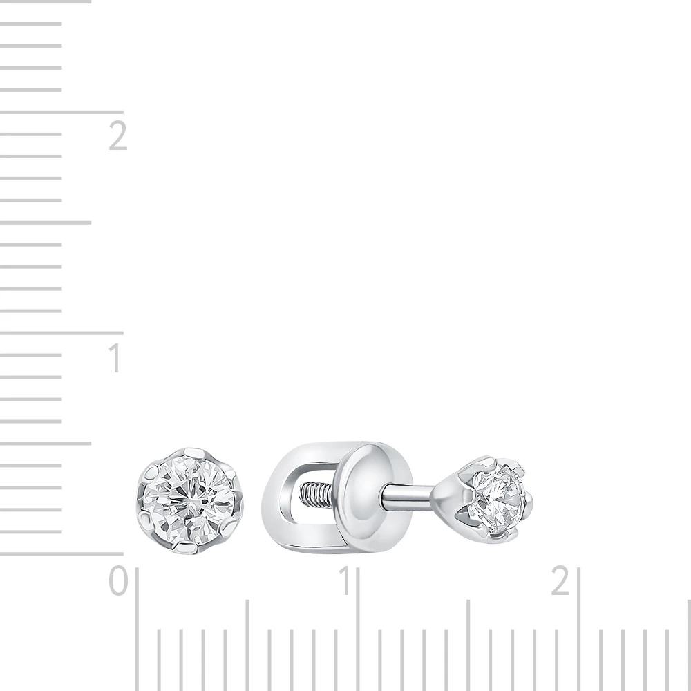 Серьги с фианитами из серебра 925 пробы