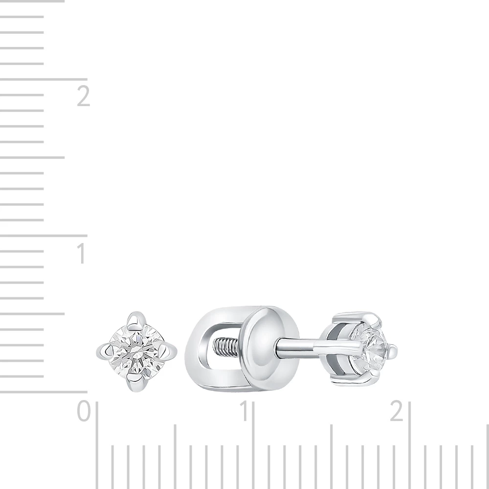 Серьги с фианитами из серебра 925 пробы