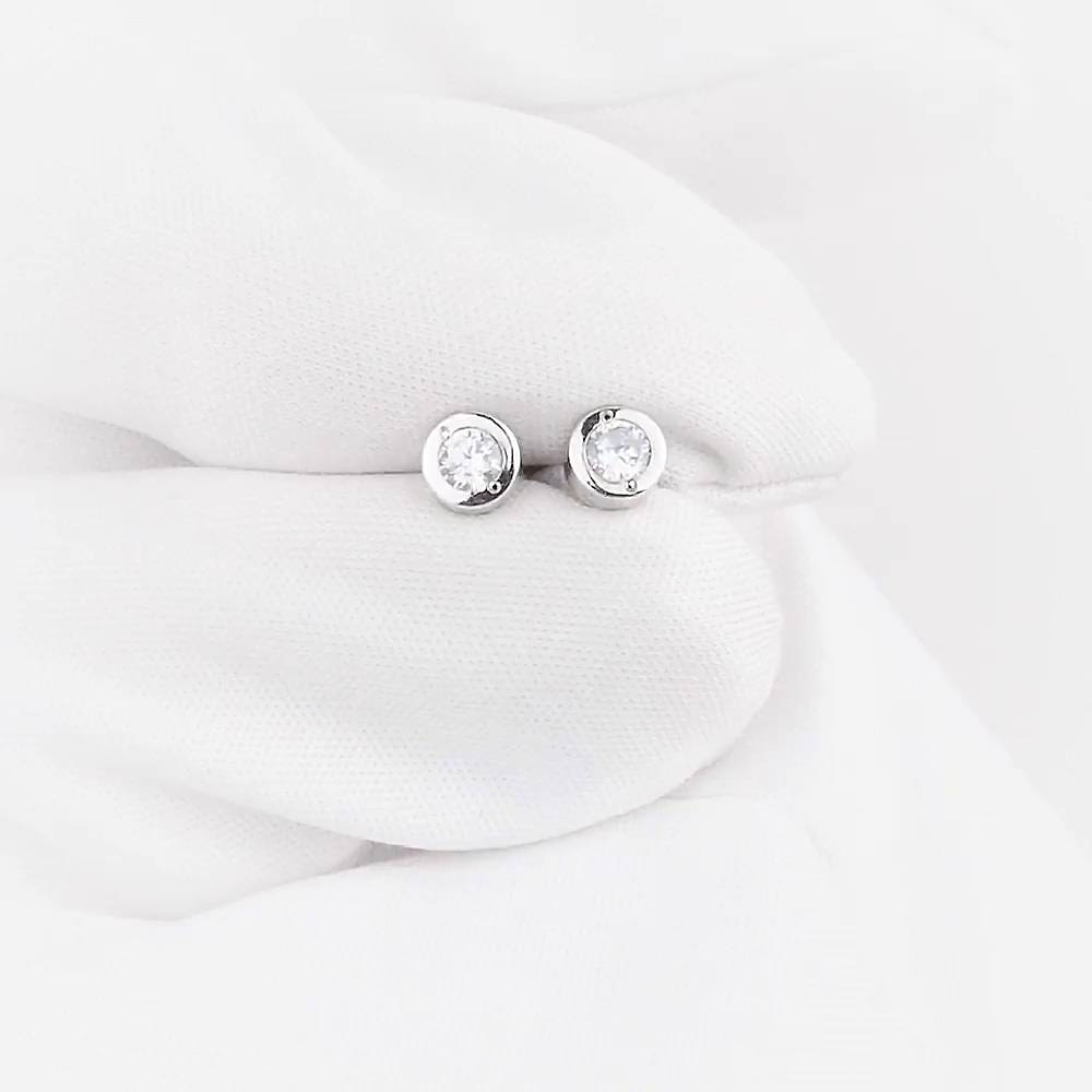 Серьги с фианитами из серебра 925 пробы 1