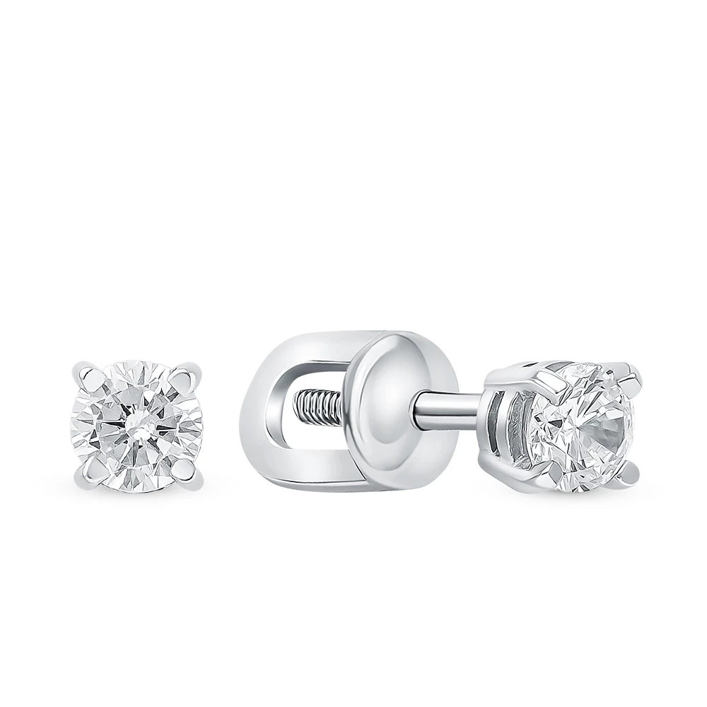 Серьги с фианитами из серебра 925 пробы