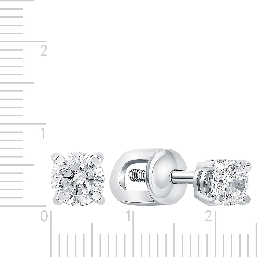 Серьги с фианитами из серебра 925 пробы