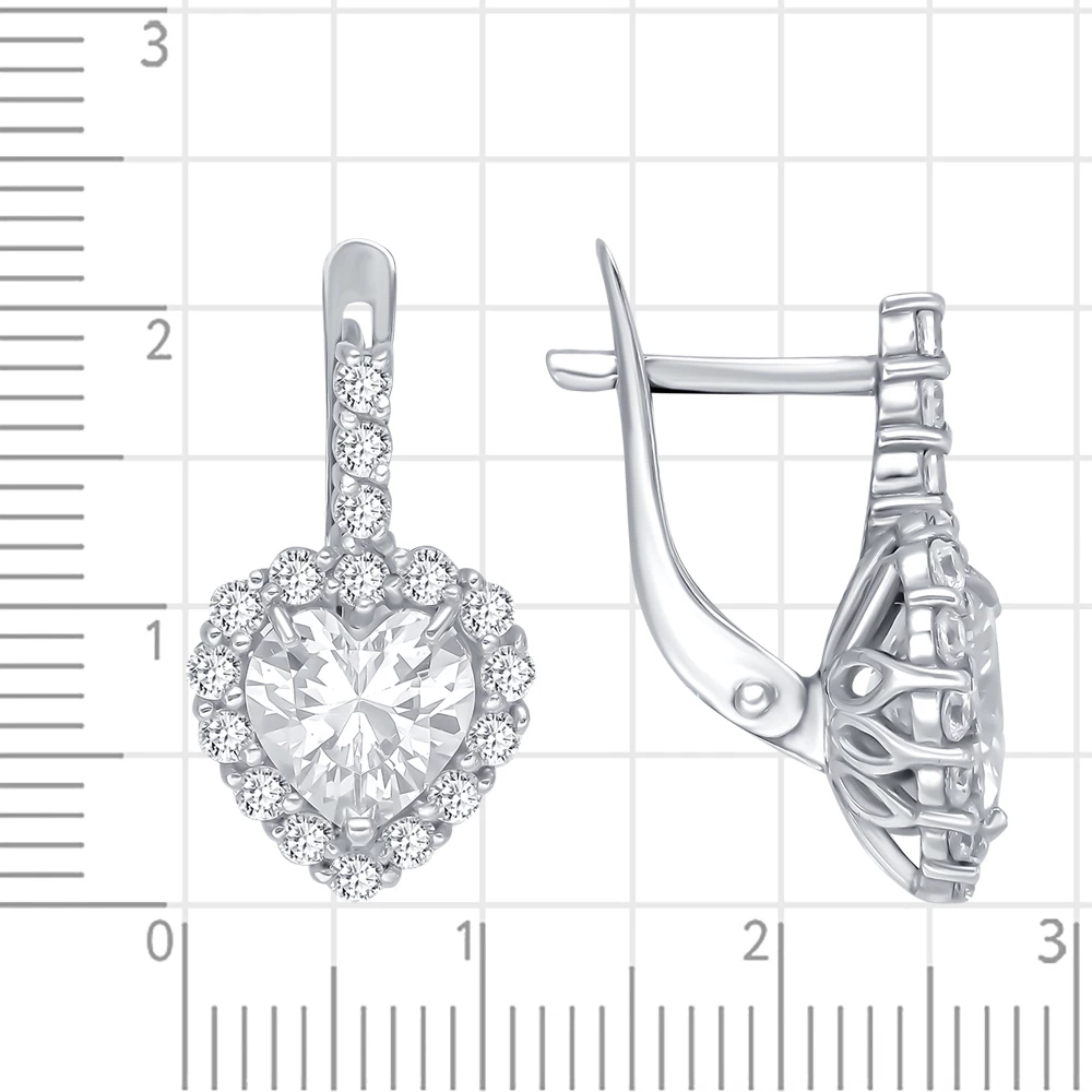 Серьги с фианитами из серебра 925 пробы 3