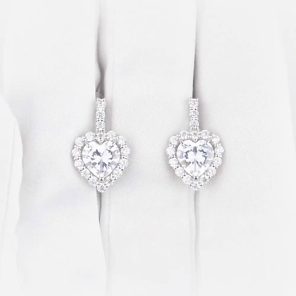 Серьги с фианитами из серебра 925 пробы 1