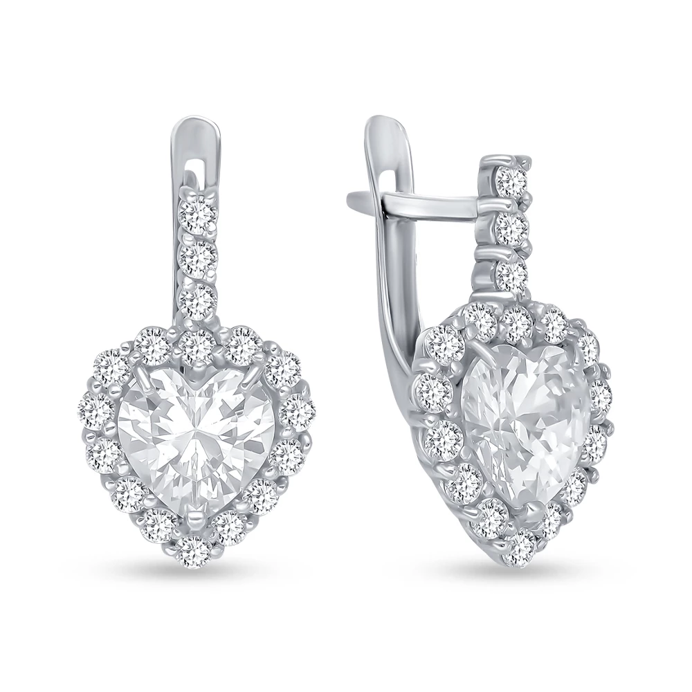 Серьги с фианитами из серебра 925 пробы 2