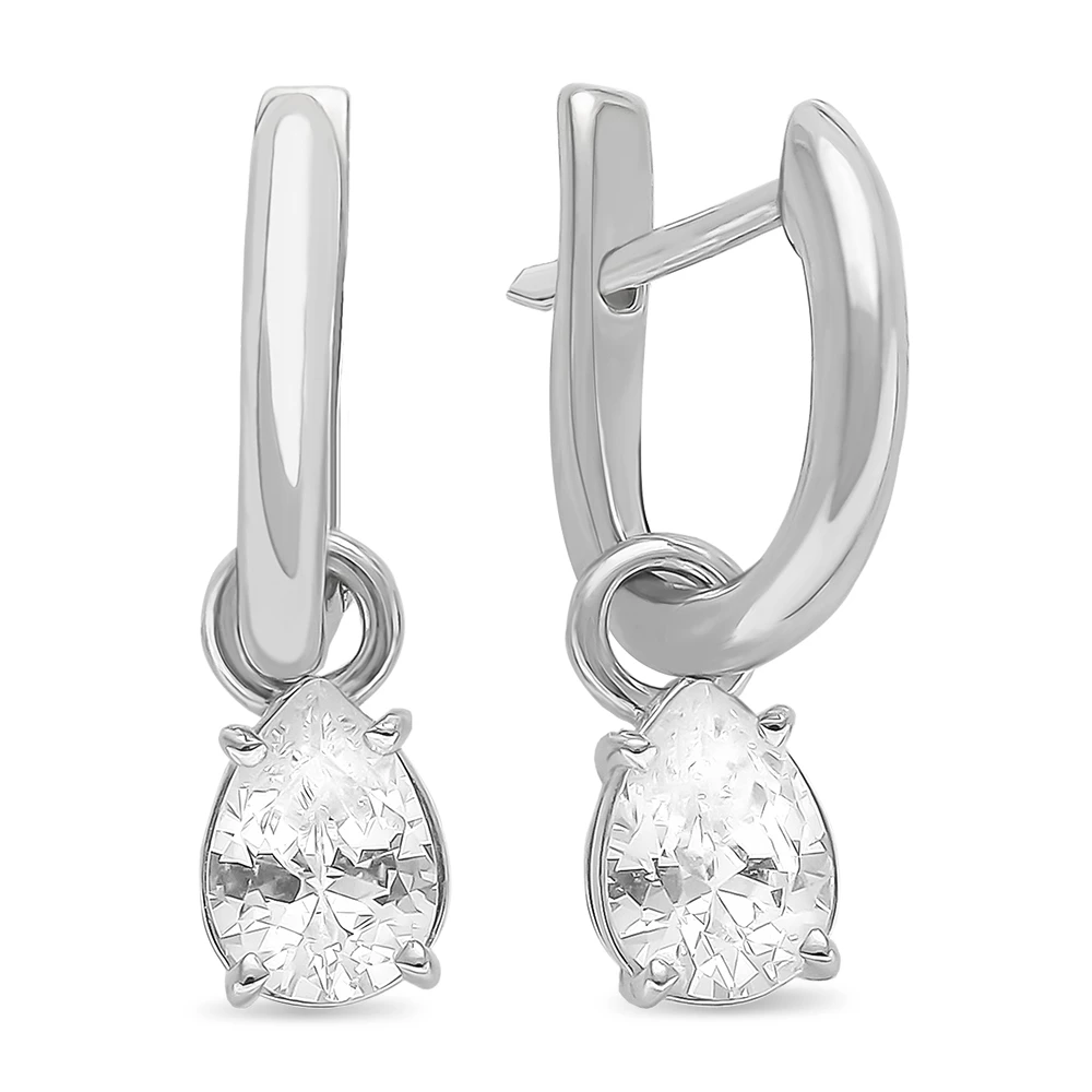 Серьги с фианитами из серебра 925 пробы 2