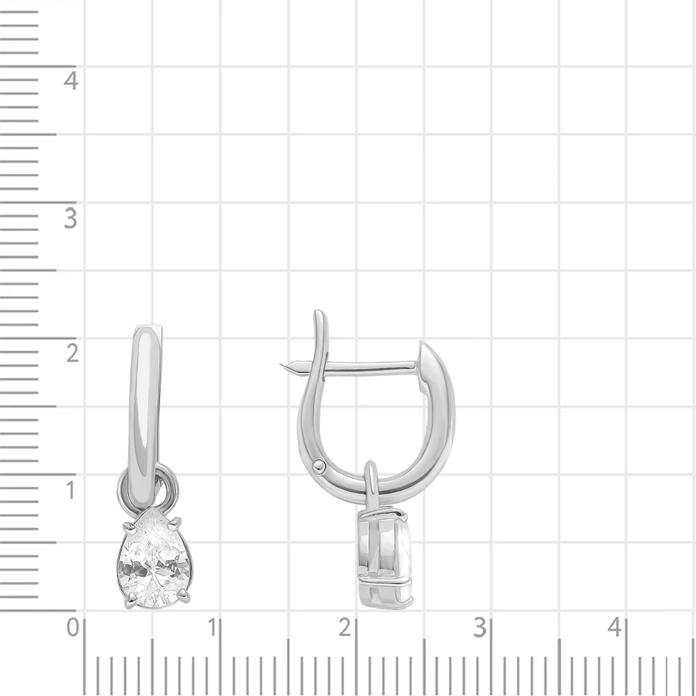 Серьги с фианитами из серебра 925 пробы 3