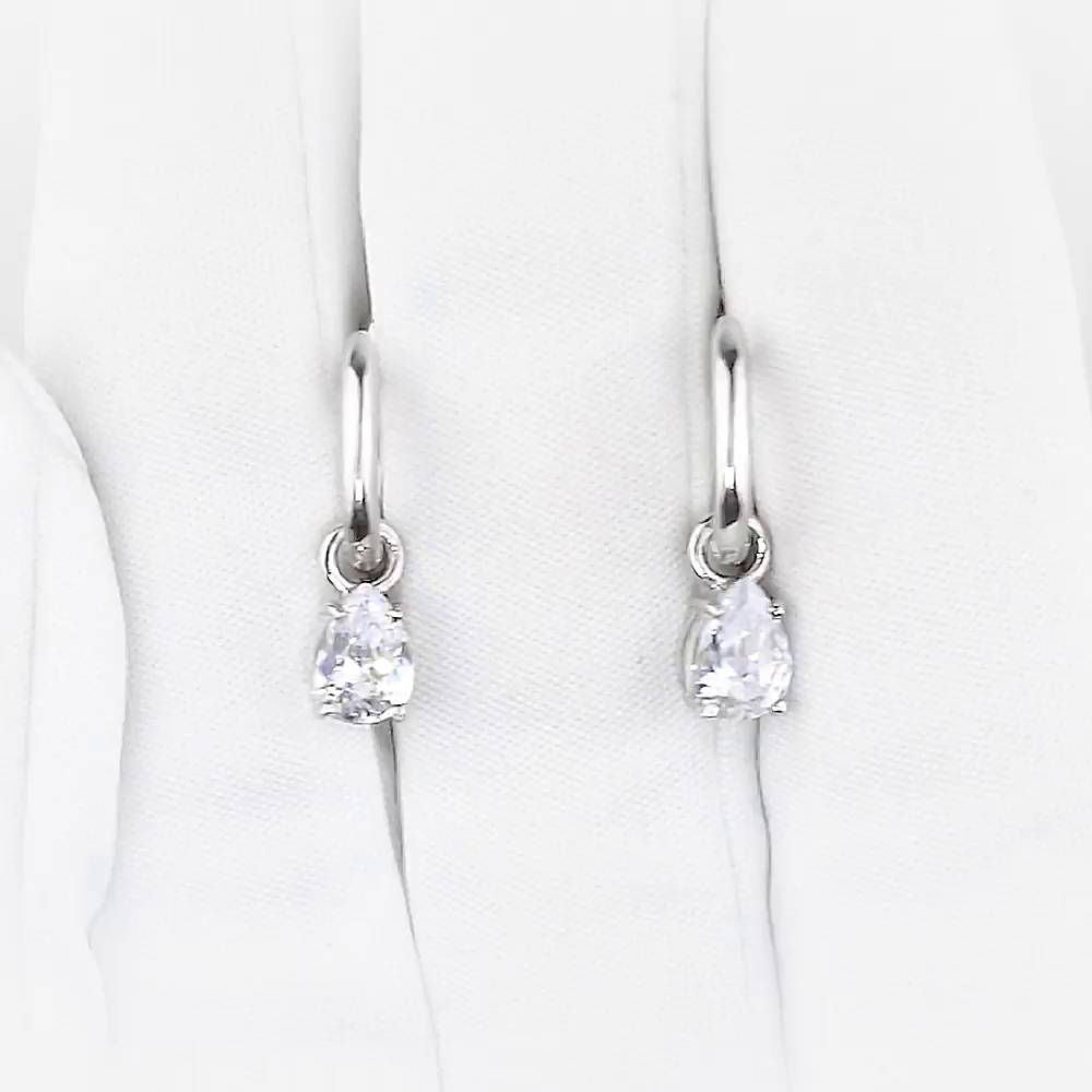 Серьги с фианитами из серебра 925 пробы 1