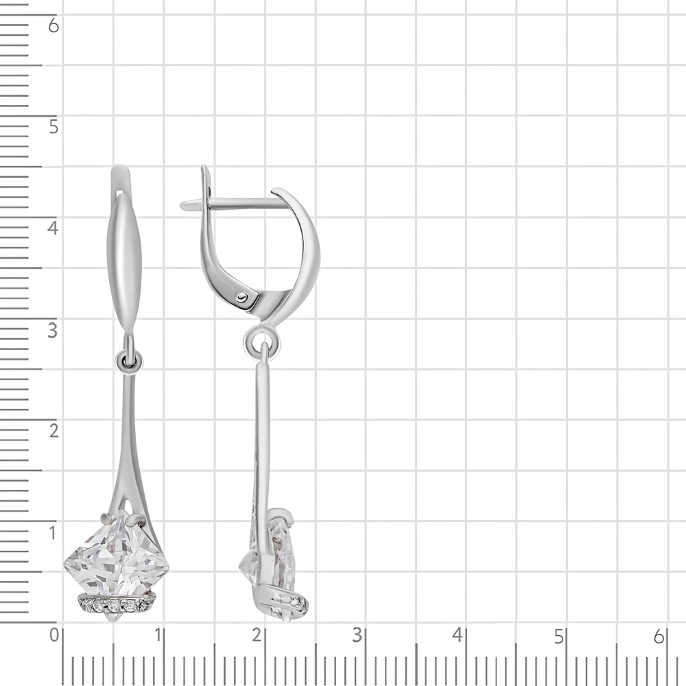 Серьги с фианитами из серебра 925 пробы 2