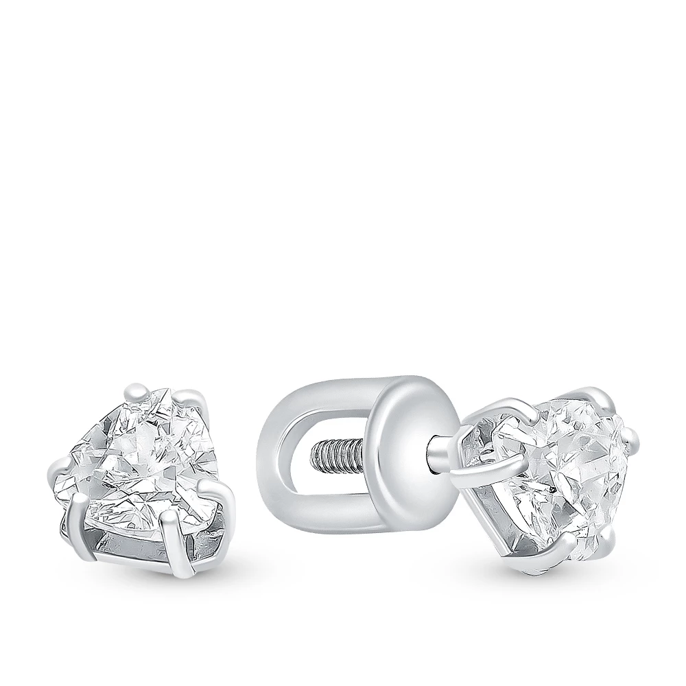 Серьги с фианитами из серебра 925 пробы