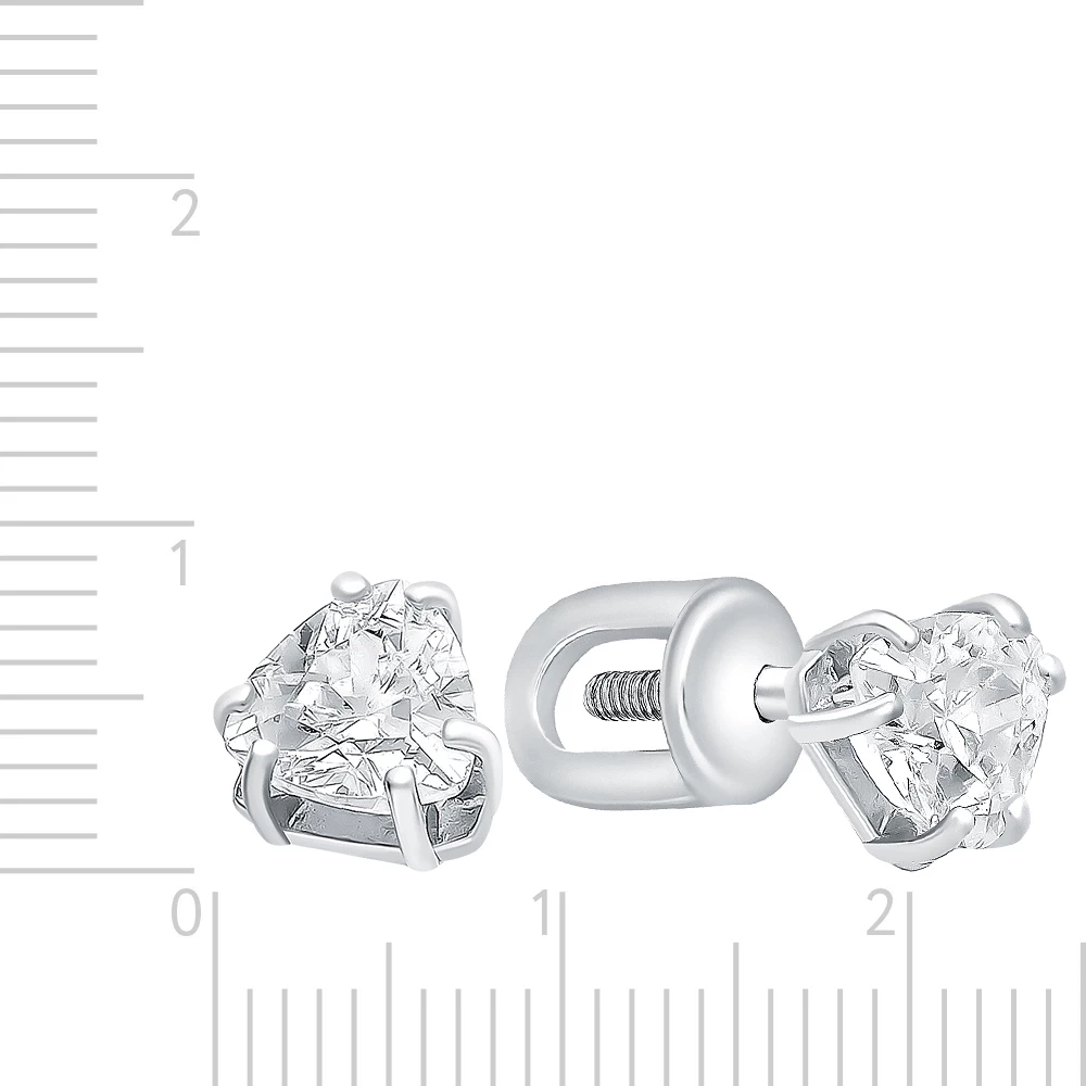 Серьги с фианитами из серебра 925 пробы