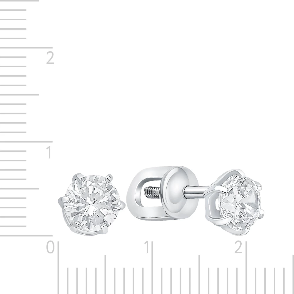 Серьги с фианитами из серебра 925 пробы