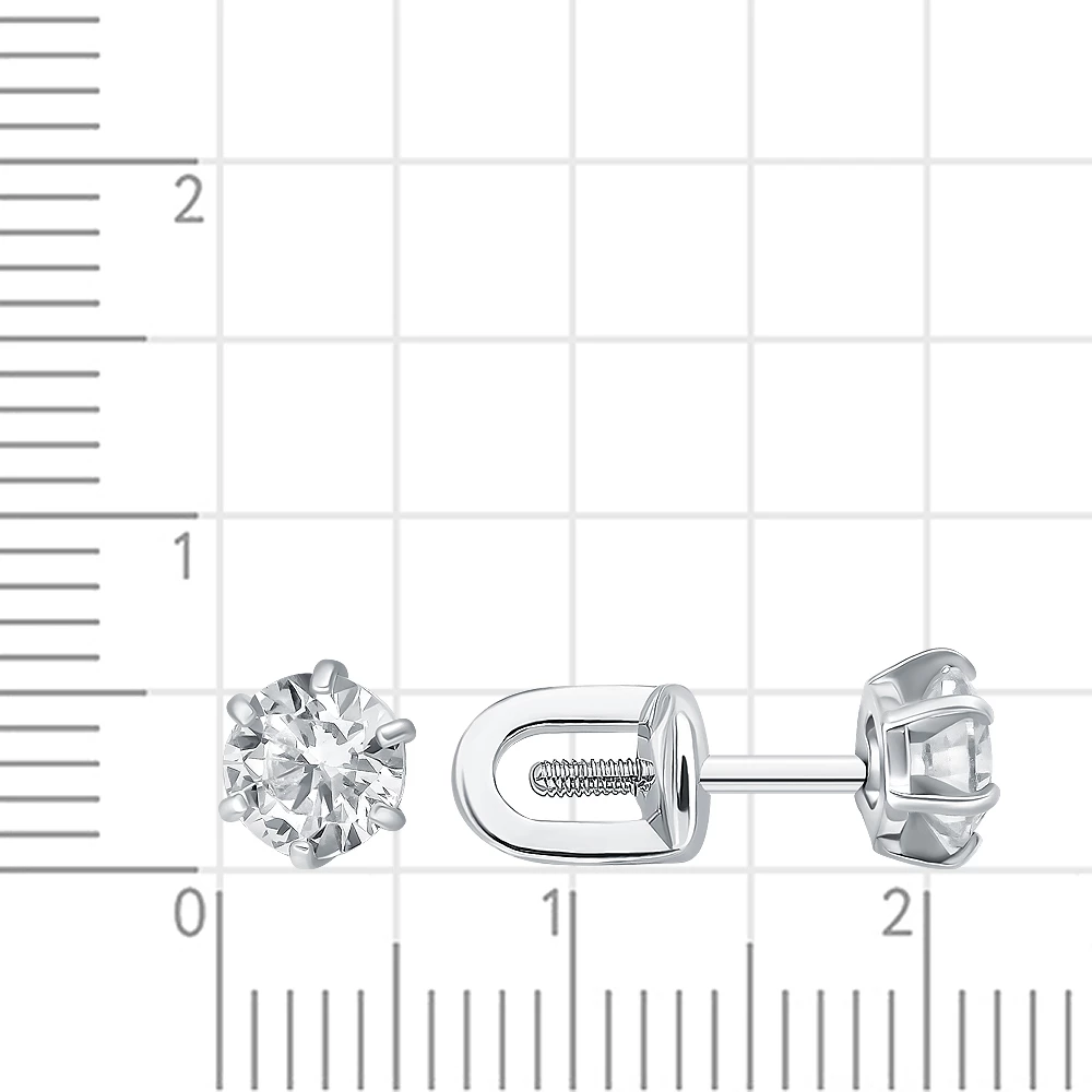 Серьги с фианитами из серебра 925 пробы