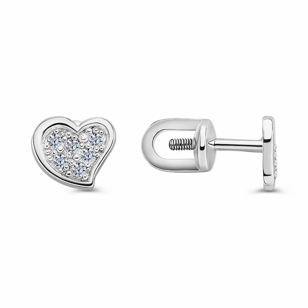 Серьги с фианитами из серебра 925 пробы