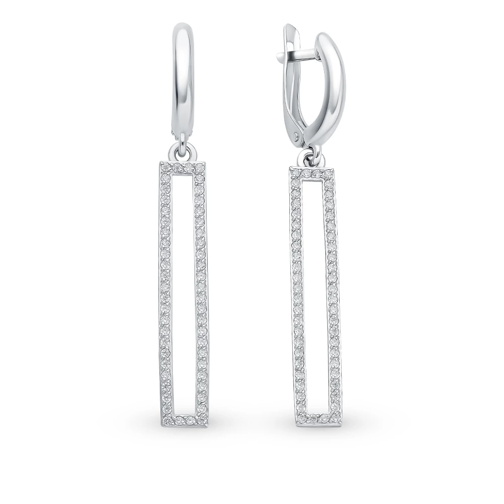 Серьги с фианитами из серебра 925 пробы 2