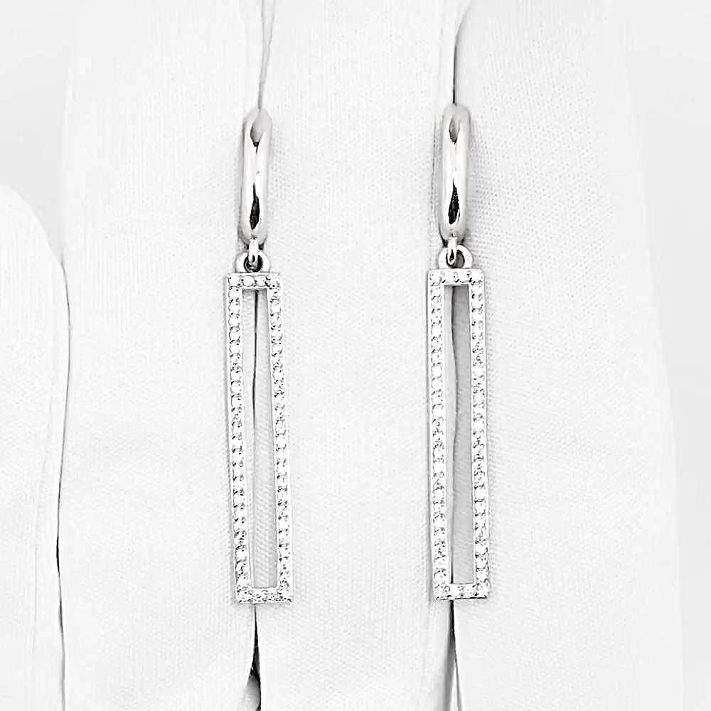 Серьги с фианитами из серебра 925 пробы 1