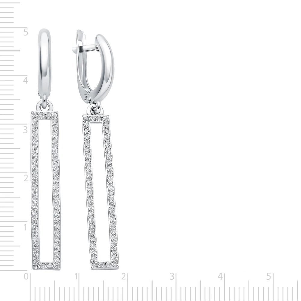 Серьги с фианитами из серебра 925 пробы 3